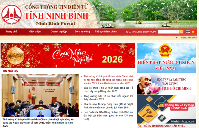 Cổng thông tin điện tử tỉnh Ninh Bình